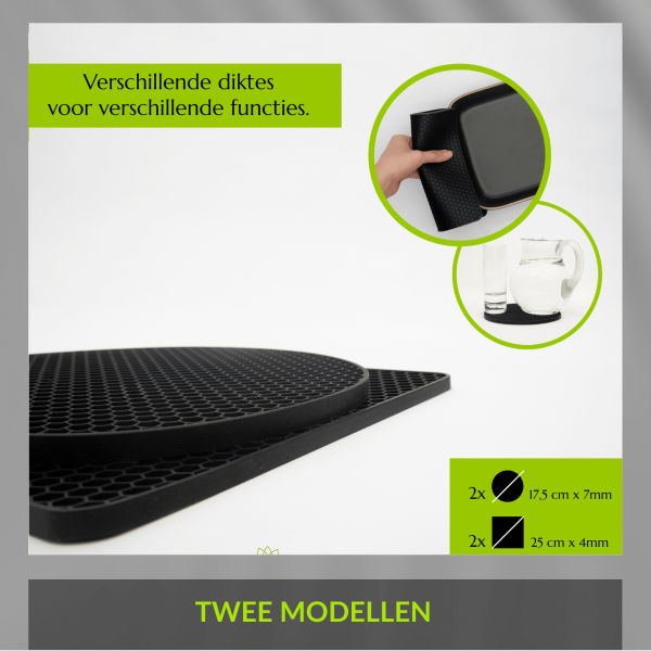 Silicone Onderlegger Onderzetter 4 stuks