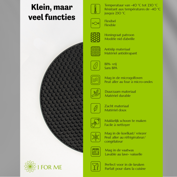 Silicone Onderlegger Onderzetter 4 stuks