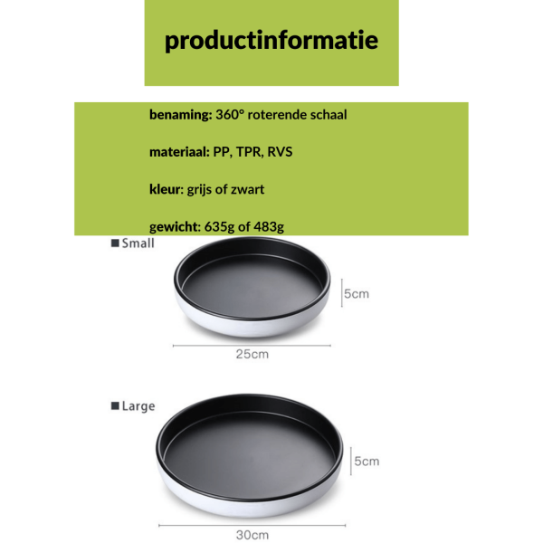 1FORME draaiplateau 360° afmetingen