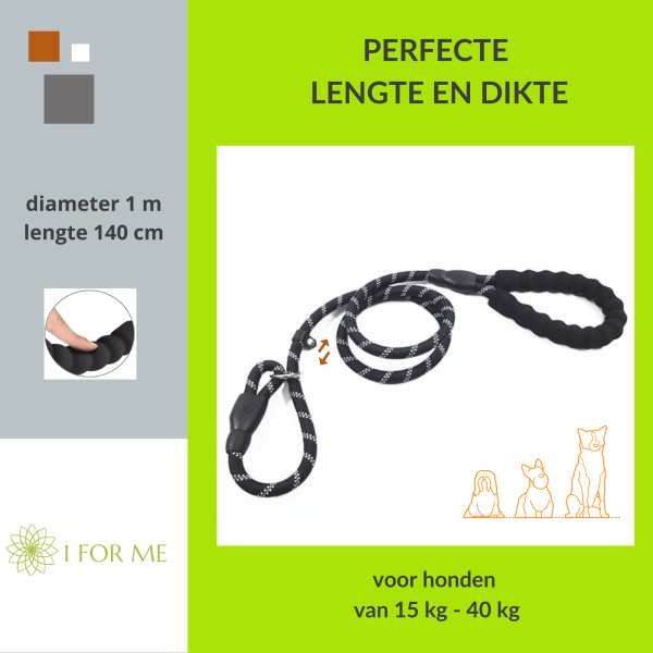 1FORME | Hondenriem | Sliplijn | Jachtlijn | Retriverlijn | Ergonomische reflecterende terugtreklijn voor hond